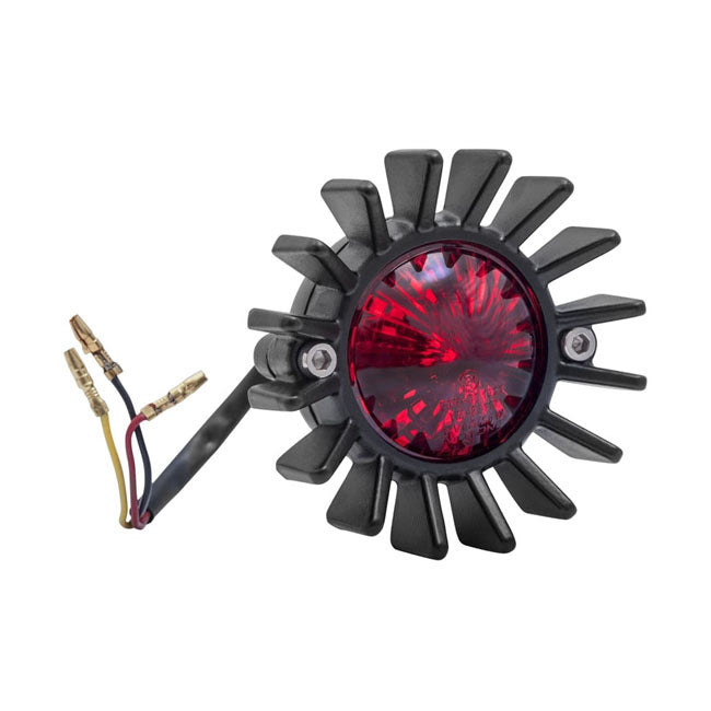 Motone, Big Fin LED Taillight. Black, No Bracket. ECE