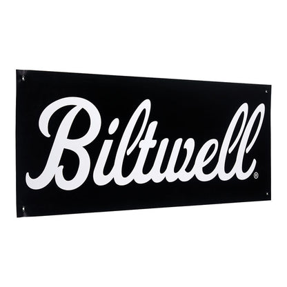 Biltwell Script Shop banner black/white from Biltwell at Pedro’s Parts