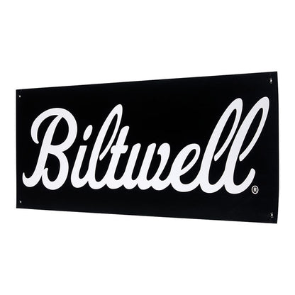 Biltwell Script Shop banner black/white from Biltwell at Pedro’s Parts