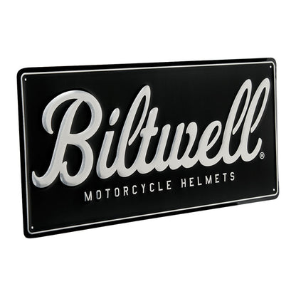 Biltwell Script shop sign black/aluminium from Biltwell at Pedro’s Parts