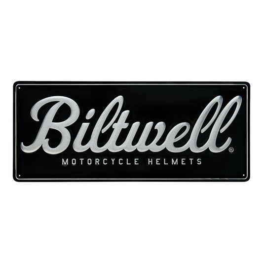 Biltwell Script shop sign black/aluminium from Biltwell at Pedro’s Parts