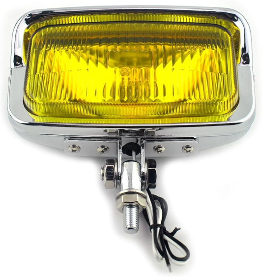 Rectangle Chopper Spotlight Chrome/Yellow lens