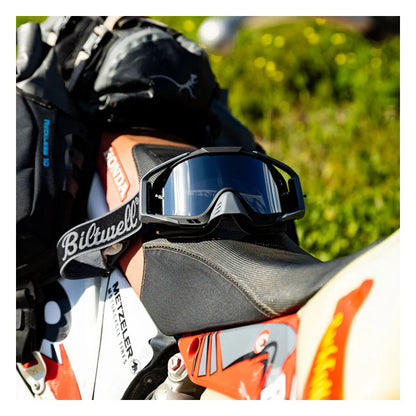 Biltwell Ridgeline goggles script grey from Biltwell at Pedro’s Parts