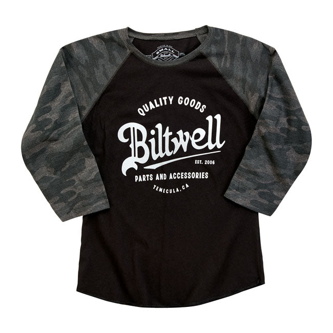 Biltwell Script baseball female shirt from Biltwell at Pedro’s Parts