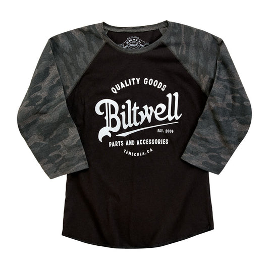 Biltwell Script baseball female shirt from Biltwell at Pedro’s Parts