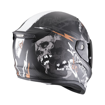 Scorpion Covert FX Helmet Skullzvtt Black-Grey-Gold - motorcycle helmets at Pedro's Parts
