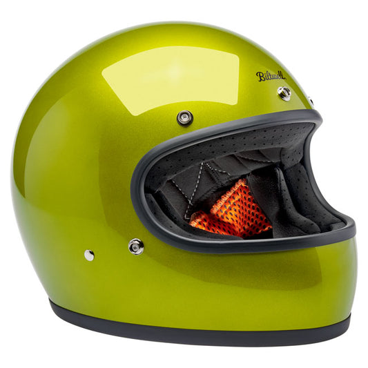 Biltwell Gringo Helmet Metallic Lime - Helmets Full Face at Pedro’s Parts