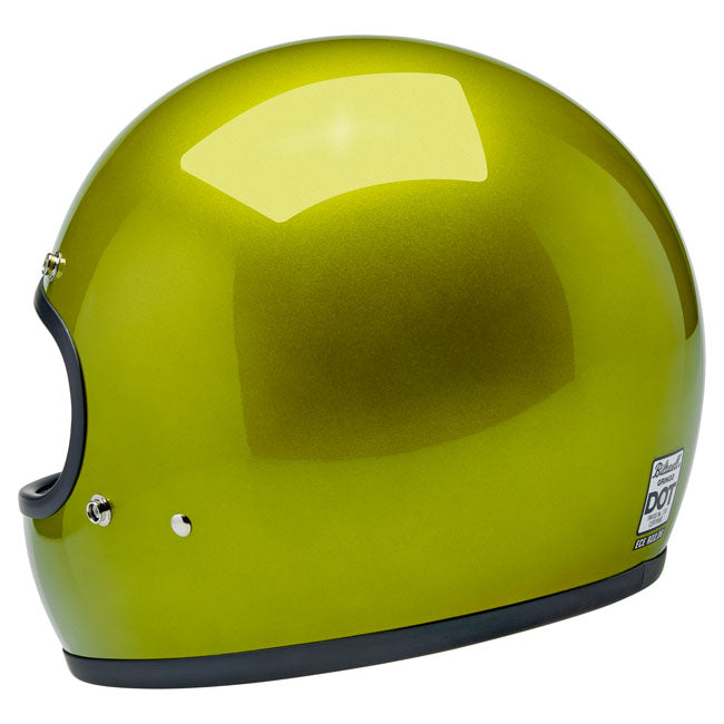 Biltwell Gringo Helmet Metallic Lime - Helmets Full Face at Pedro’s Parts