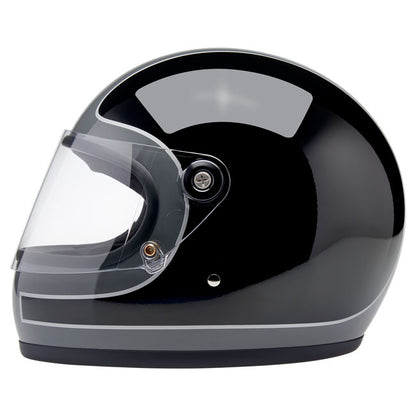 Biltwell Gringo S Helmet Storm Grey/Black Tracker Gloss - Helmets Full Face at Pedro’s Parts