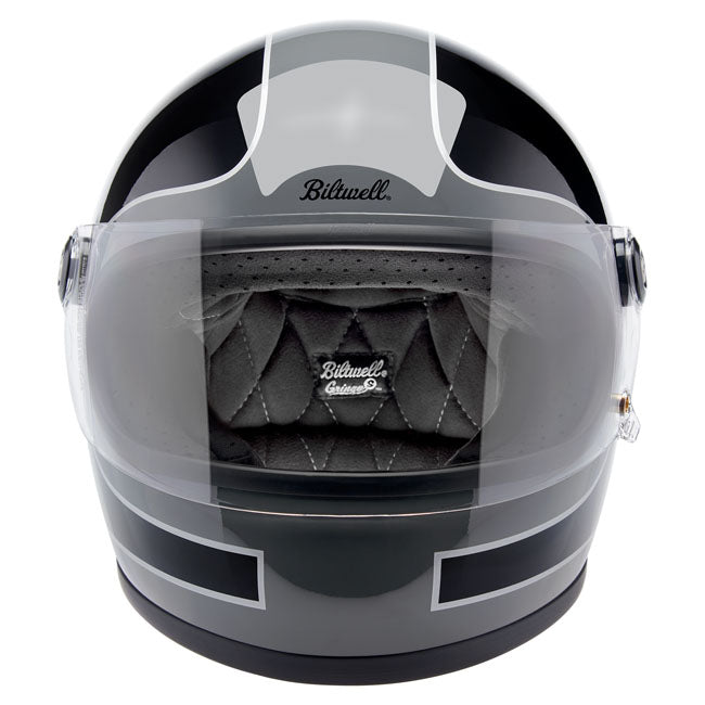 Biltwell Gringo S Helmet Storm Grey/Black Tracker Gloss - Helmets Full Face at Pedro’s Parts