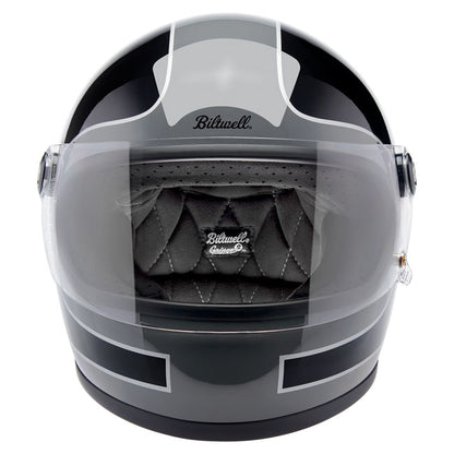 Biltwell Gringo S Helmet Storm Grey/Black Tracker Gloss - Helmets Full Face at Pedro’s Parts
