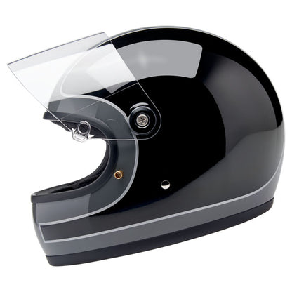 Biltwell Gringo S Helmet Storm Grey/Black Tracker Gloss - Helmets Full Face at Pedro’s Parts