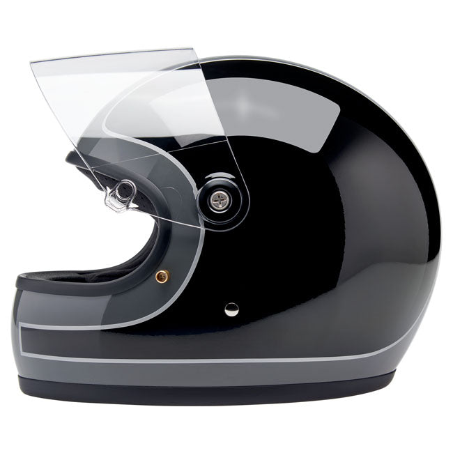 Biltwell Gringo S Helmet Storm Grey/Black Tracker Gloss - Helmets Full Face at Pedro’s Parts