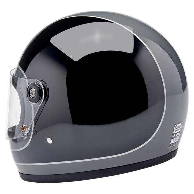 Biltwell Gringo S Helmet Storm Grey/Black Tracker Gloss - Helmets Full Face at Pedro’s Parts