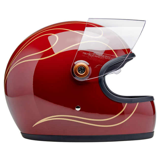 Biltwell Gringo S Helmet Garnet Red Flames - Helmets Full Face at Pedro’s Parts