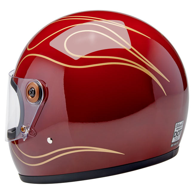 Biltwell Gringo S Helmet Garnet Red Flames - Helmets Full Face at Pedro’s Parts