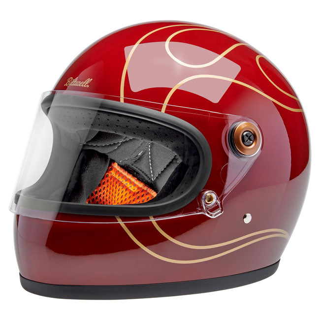 Biltwell Gringo S Helmet Garnet Red Flames - Helmets Full Face at Pedro’s Parts