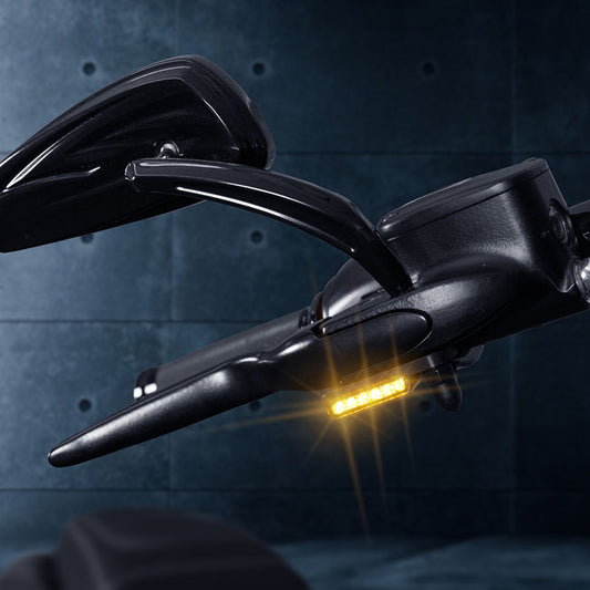 HeinzBikes, 'Stripes' Below Bar Turn Signals. PL. Black