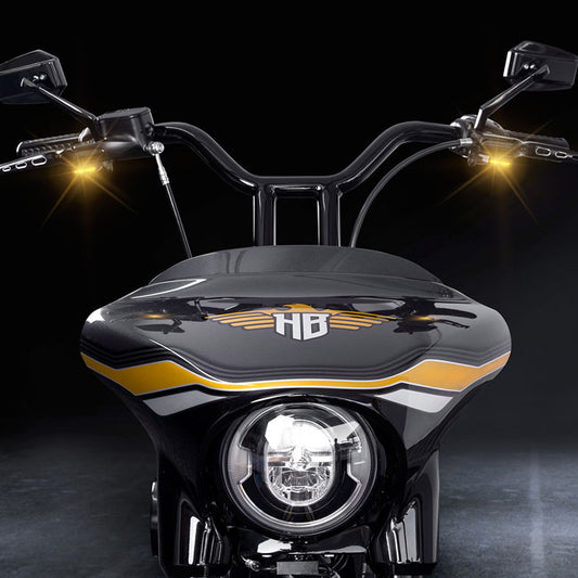 HeinzBikes, 'Stripes' Below Bar Turn Signals. PL. Black