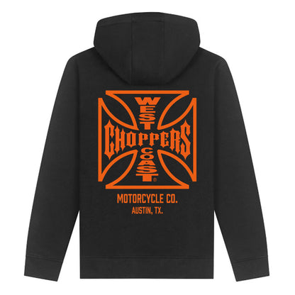 WCC ATX Cross Zip Hoodie Black/orange