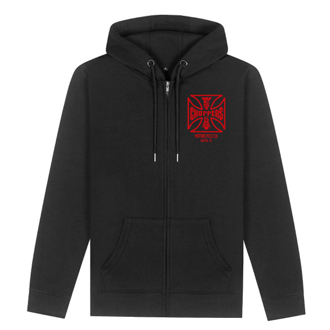WCC ATX Cross Zip Hoodie Black/red