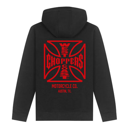 WCC ATX Cross Zip Hoodie Black/red