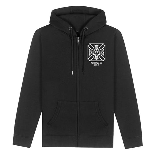 WCC ATX Cross Zip Hoodie Black/white