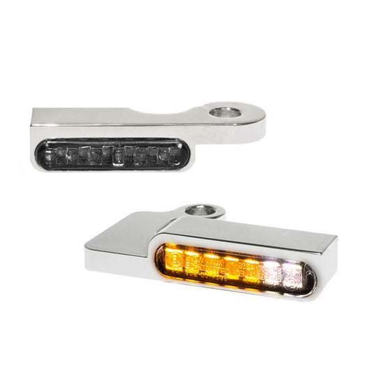 HeinzBikes, 'Stripes' Below Bar Turn Signals. PL. Chrome