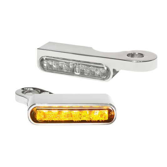 HeinzBikes, 'Stripes' Below Bar Turn Signals. No PL. Chrome