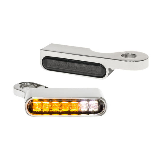 HeinzBikes, 'Stripes' Below Bar Turn Signals. PL. Black