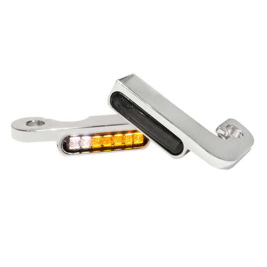 HeinzBikes, 'Stripes' Below Bar Turn Signals. Chrome