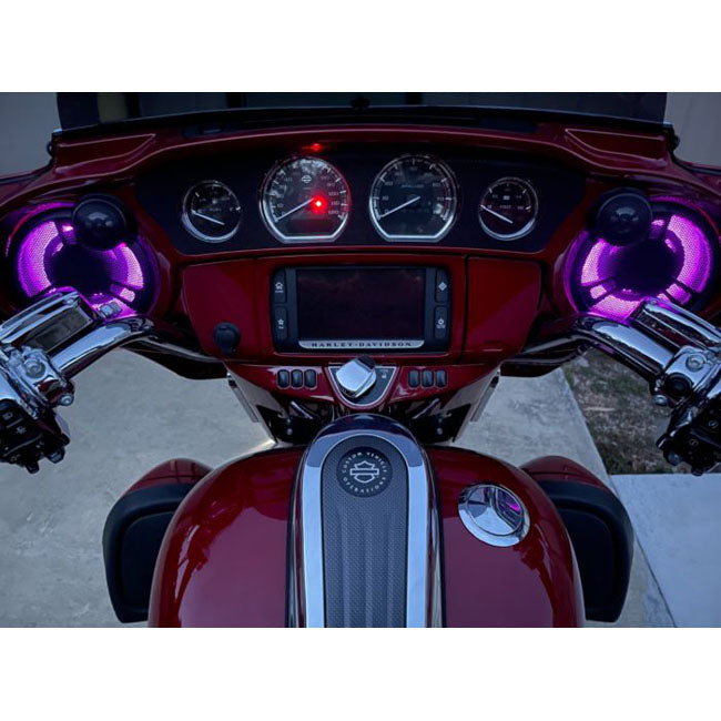 Custom Dynamics ProGLOW LED fairing speaker lights. Upper - Custom Dynamics light kits led at Pedro's Parts