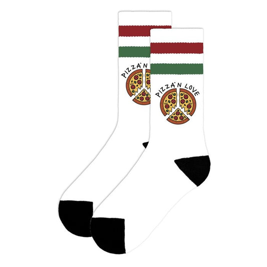 American Socks Mid High Pizza'n Love socks white