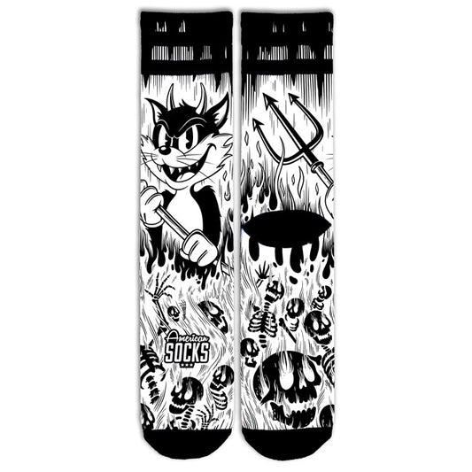 American Socks Evil Cat Signature Socks White - product image