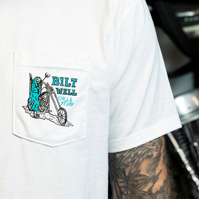Biltwell Reaper T-Shirt white from Biltwell at Pedro’s Parts