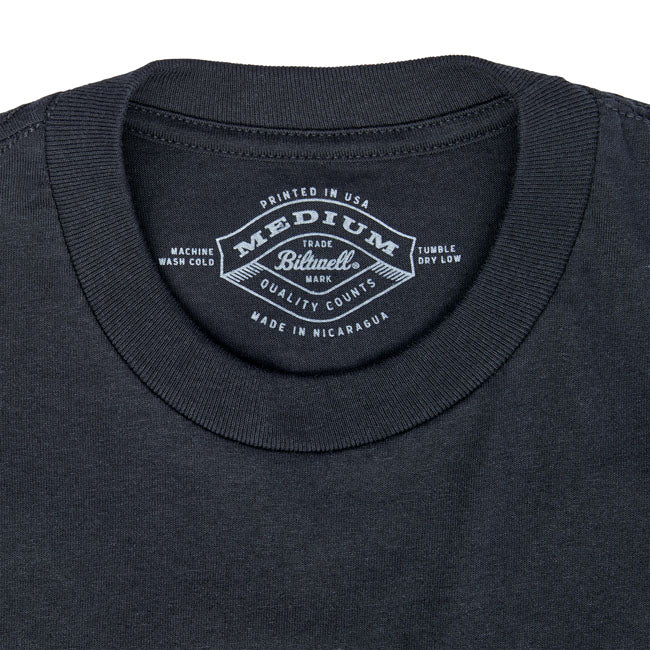 Biltwell Grey shield T-Shirt black from Biltwell at Pedro’s Parts