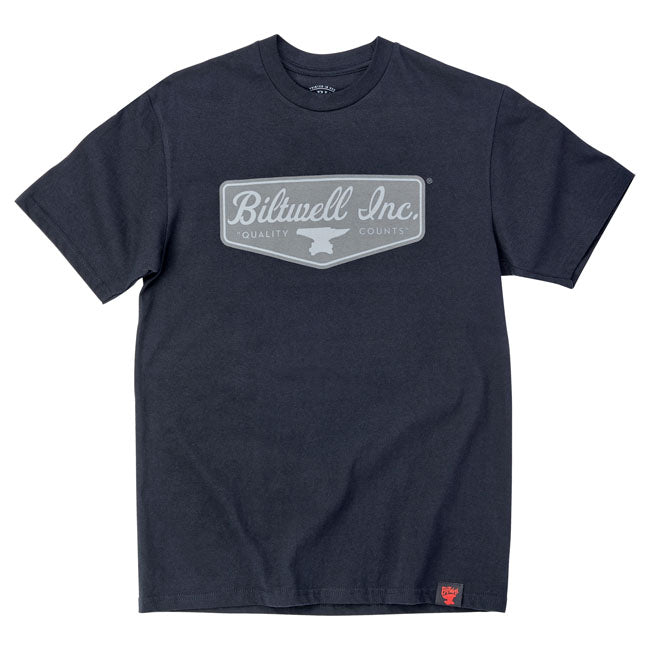 Biltwell Grey shield T-Shirt black from Biltwell at Pedro’s Parts