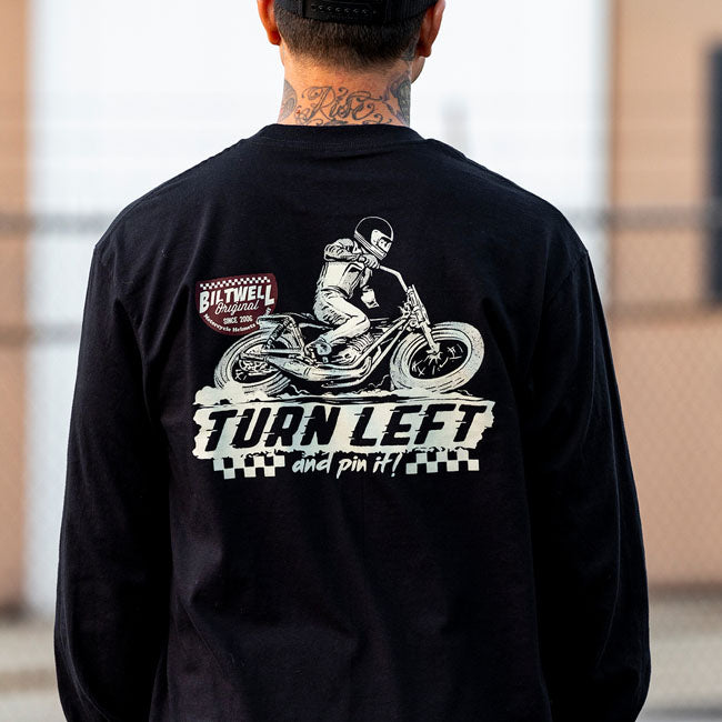 Biltwell Left turn long sleeve T-Shirt black from Biltwell at Pedro’s Parts