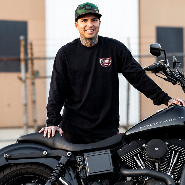 Biltwell Left turn long sleeve T-Shirt black from Biltwell at Pedro’s Parts