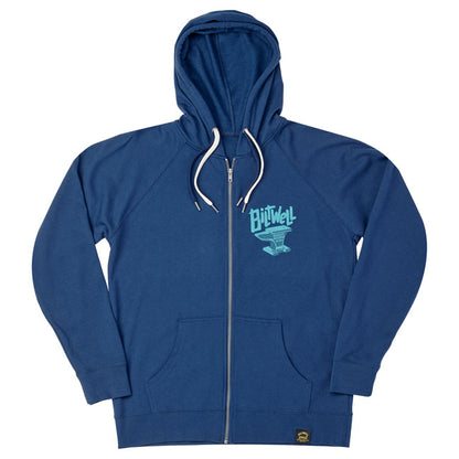 Biltwell Anvil zip Hoodie blue from Biltwell at Pedro’s Parts