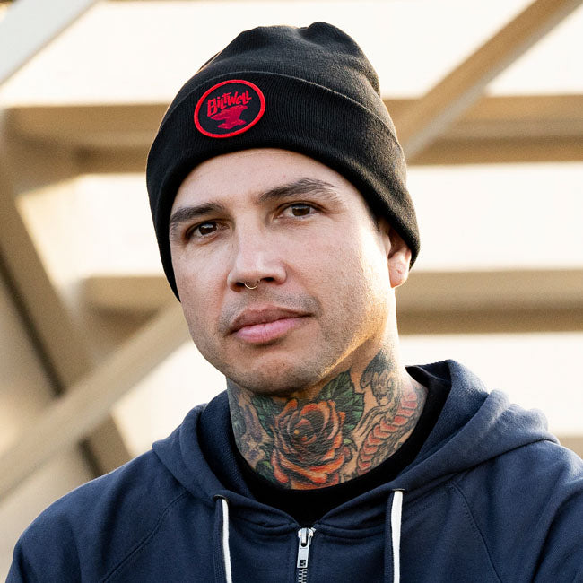 Biltwell Anvil beanie black/red from Biltwell at Pedro’s Parts