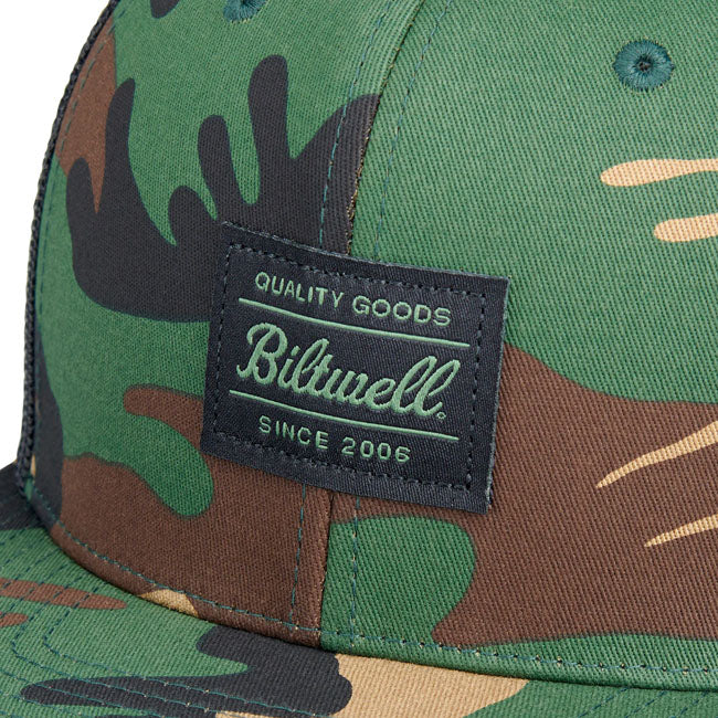 Biltwell Woodland trucker cap camo from Biltwell at Pedro’s Parts