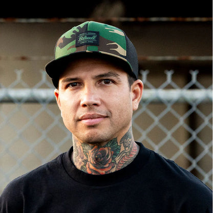 Biltwell Woodland trucker cap camo from Biltwell at Pedro’s Parts