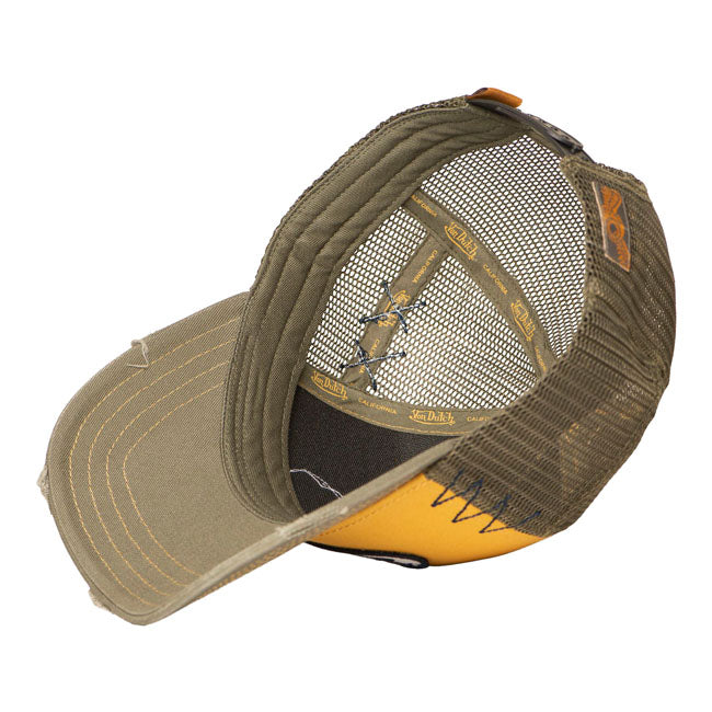 Von Dutch Trucker Mesh Cap Khaki/yellow