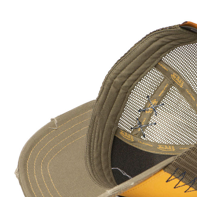 Von Dutch Trucker Mesh Cap Khaki/yellow
