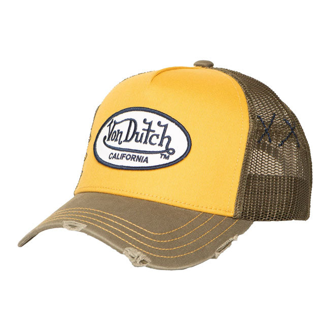 Von Dutch Trucker Mesh Cap Khaki/yellow