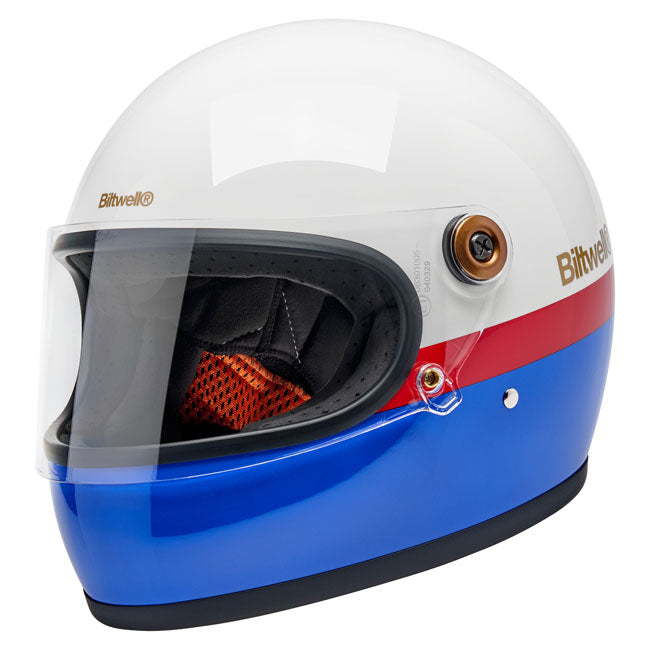 Biltwell Gringo S Helmet gloss RWB - Helmets Full Face at Pedro’s Parts