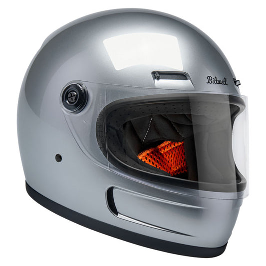 Biltwell Gringo SV Helmet gloss silver - Helmets Full Face at Pedro’s Parts
