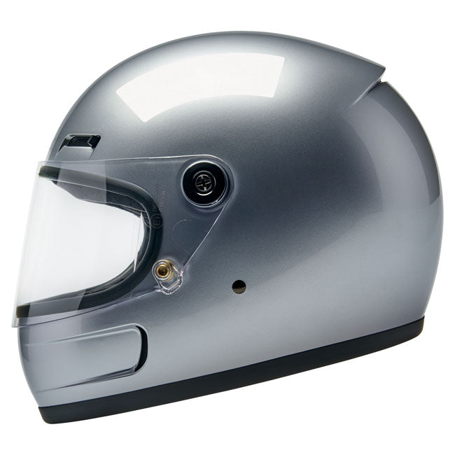 Biltwell Gringo SV Helmet gloss silver - Helmets Full Face at Pedro’s Parts