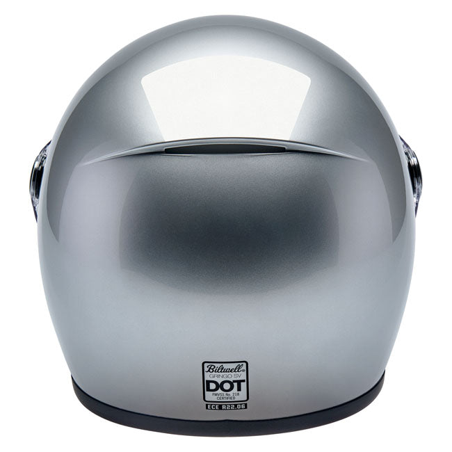 Biltwell Gringo SV Helmet gloss silver - Helmets Full Face at Pedro’s Parts